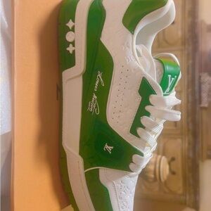 Louis Vuitton Green and White Sneakers